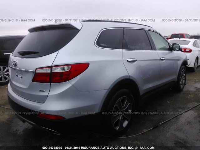 KM8SMDHFXGU129830 - 2016 HYUNDAI SANTA FE SE SILVER photo 4