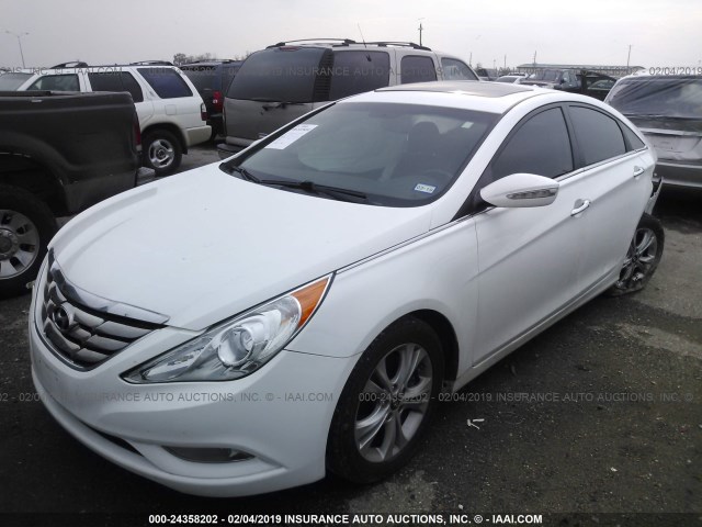 5NPEC4AC6BH252077 - 2011 HYUNDAI SONATA SE/LIMITED WHITE photo 2