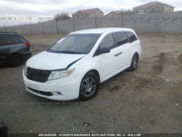 5FNRL5H26BB028598 - 2011 HONDA ODYSSEY LX WHITE photo 2