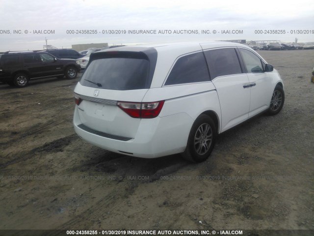 5FNRL5H26BB028598 - 2011 HONDA ODYSSEY LX WHITE photo 4