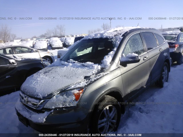 5J6RE4H74BL029482 - 2011 HONDA CR-V EXL GRAY photo 2