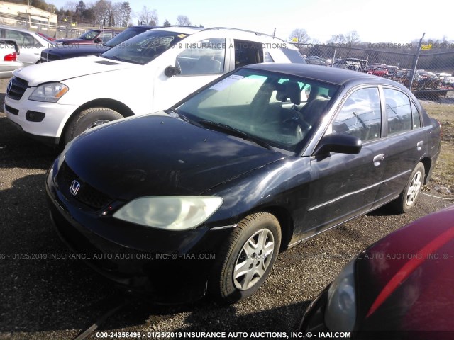 2HGES16395H631955 - 2005 HONDA CIVIC DX VP BLACK photo 2