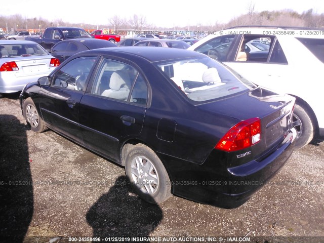 2HGES16395H631955 - 2005 HONDA CIVIC DX VP BLACK photo 3