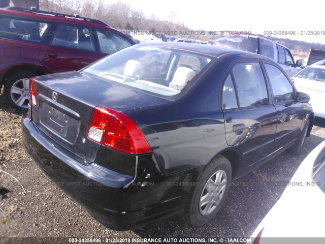 2HGES16395H631955 - 2005 HONDA CIVIC DX VP BLACK photo 4