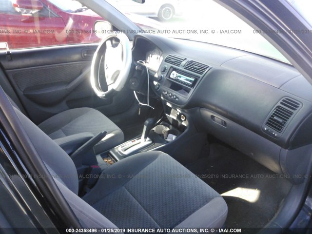 2HGES16395H631955 - 2005 HONDA CIVIC DX VP BLACK photo 5