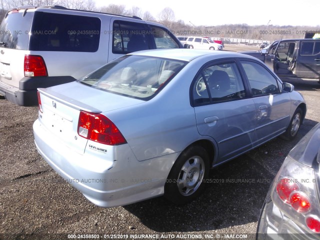 JHMES96645S002229 - 2005 HONDA CIVIC HYBRID SILVER photo 4