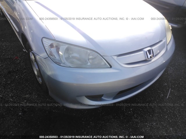 JHMES96645S002229 - 2005 HONDA CIVIC HYBRID SILVER photo 6