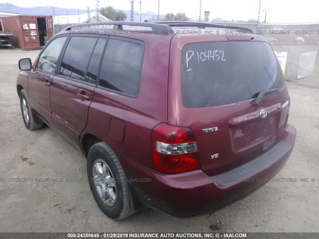 JTEDP21AX50084797 - 2005 TOYOTA HIGHLANDER LIMITED MAROON photo 3