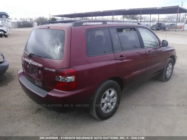 JTEDP21AX50084797 - 2005 TOYOTA HIGHLANDER LIMITED MAROON photo 4