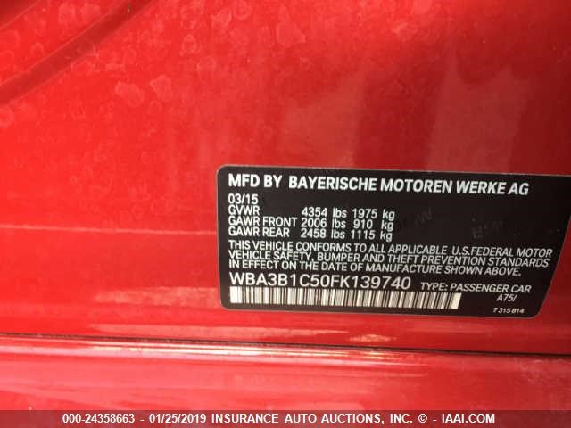 WBA3B1C50FK139740 - 2015 BMW 320 RED photo 9