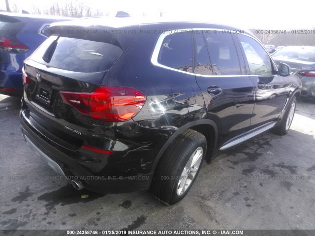 5UXTR9C5XKLD91658 - 2019 BMW X3 XDRIVE30I BLACK photo 4