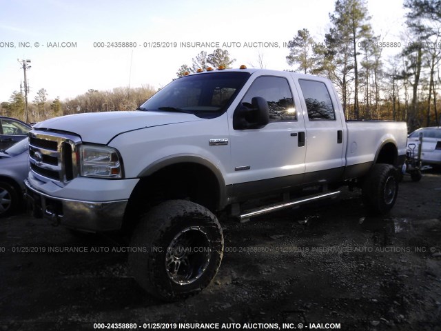 1FTWW31PX5EC30189 - 2005 FORD F350 SRW SUPER DUTY WHITE photo 2