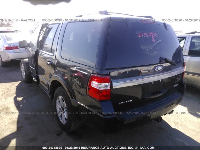 1FMJU1KT8FEF03529 - 2015 FORD EXPEDITION LIMITED BLACK photo 3