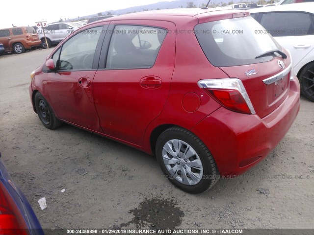 VNKKTUD30EA011407 - 2014 TOYOTA YARIS RED photo 3