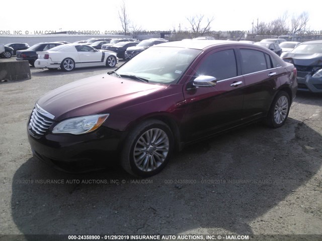 1C3BC2FG7BN504362 - 2011 CHRYSLER 200 LIMITED RED photo 2