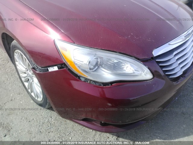 1C3BC2FG7BN504362 - 2011 CHRYSLER 200 LIMITED RED photo 6