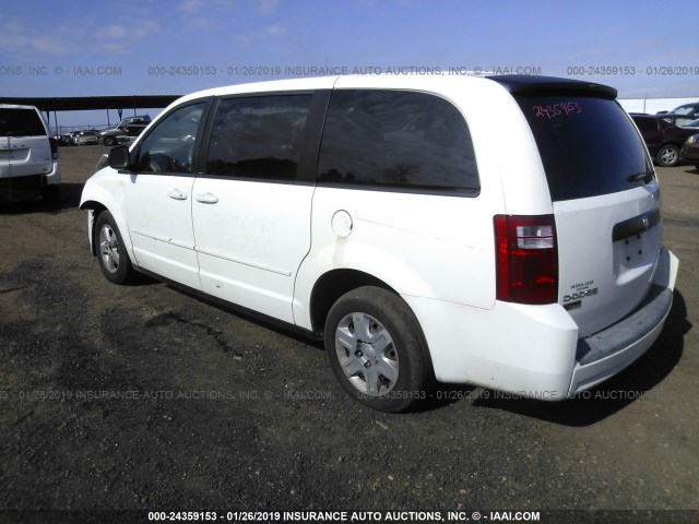 2D8HN44E79R636405 - 2009 DODGE GRAND CARAVAN SE WHITE photo 3