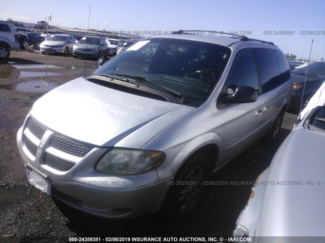 2B4GP44331R361345 - 2001 DODGE GRAND CARAVAN SPORT SILVER photo 2