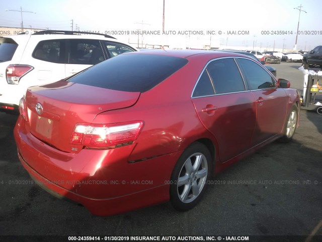 4T1BE46K29U408012 - 2009 TOYOTA CAMRY SE/LE/XLE RED photo 4