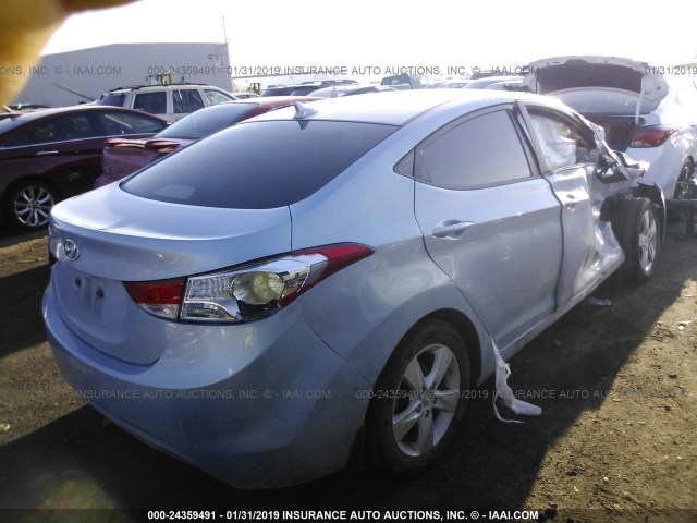 KMHDH4AEXDU680706 - 2013 HYUNDAI ELANTRA GLS/LIMITED Light Blue photo 4