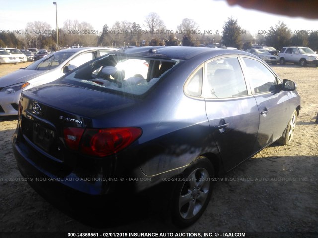 KMHDU46D09U624101 - 2009 HYUNDAI ELANTRA GLS/SE BLUE photo 4