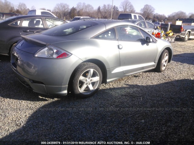 4A3AK24F67E022393 - 2007 MITSUBISHI ECLIPSE GS GRAY photo 4