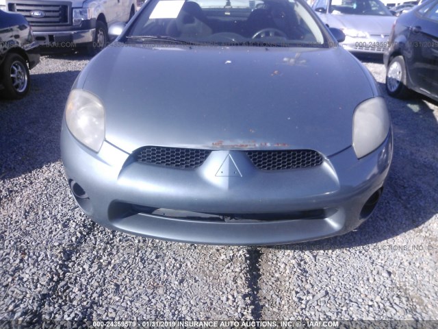 4A3AK24F67E022393 - 2007 MITSUBISHI ECLIPSE GS GRAY photo 6