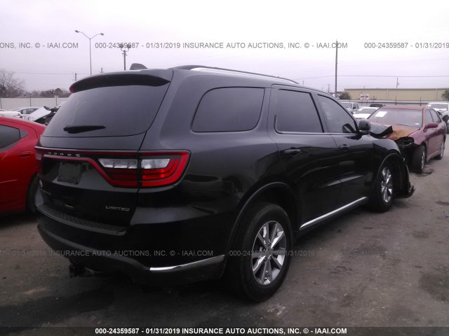 1C4RDHDG7EC425111 - 2014 DODGE DURANGO LIMITED BLACK photo 4