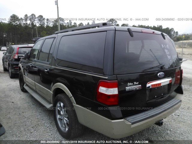 1FMFK17577LA46442 - 2007 FORD EXPEDITION EL EDDIE BAUER BLACK photo 3