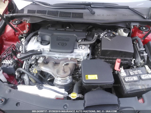 4T1BF1FK8CU623168 - 2012 TOYOTA CAMRY SE/LE/XLE 红色 照片 10