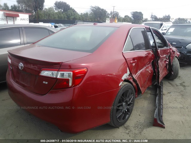 4T1BF1FK8CU623168 - 2012 TOYOTA CAMRY SE/LE/XLE 红色 照片 4