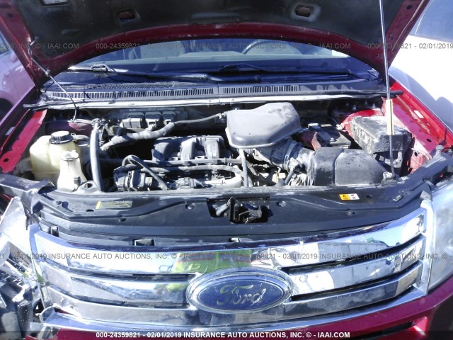 2FMDK38C78BB06916 - 2008 FORD EDGE SEL MAROON photo 10