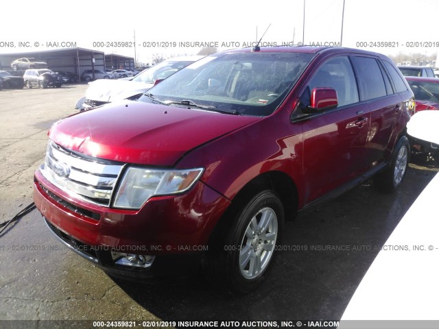 2FMDK38C78BB06916 - 2008 FORD EDGE SEL MAROON photo 2