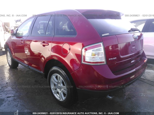 2FMDK38C78BB06916 - 2008 FORD EDGE SEL MAROON photo 3