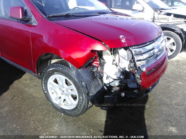 2FMDK38C78BB06916 - 2008 FORD EDGE SEL MAROON photo 6