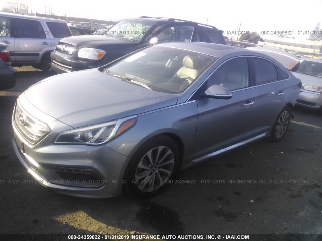 5NPE34AF3GH369407 - 2016 HYUNDAI SONATA SPORT/LIMITED GRAY photo 2