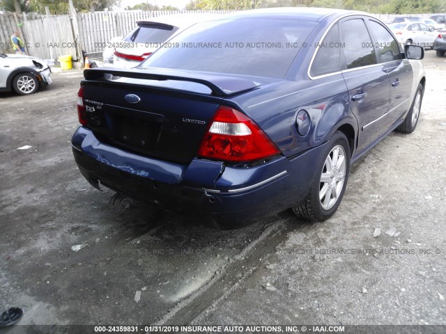 1FAHP28125G163647 - 2005 FORD FIVE HUNDRED LIMITED BLUE photo 6