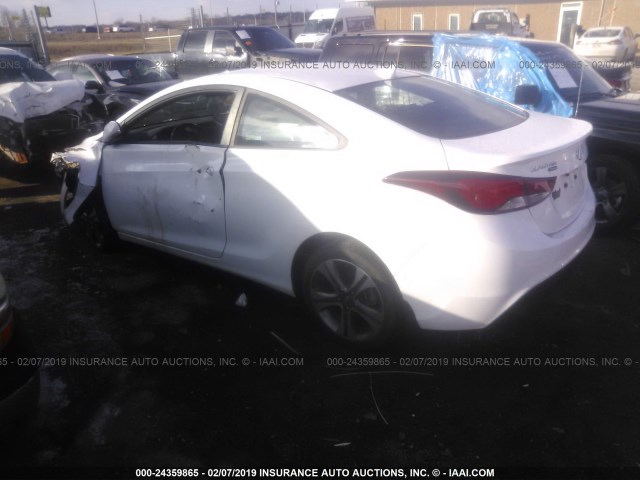 KMHDH6AH2EU029190 - 2014 HYUNDAI ELANTRA COUPE GS/SE WHITE photo 3