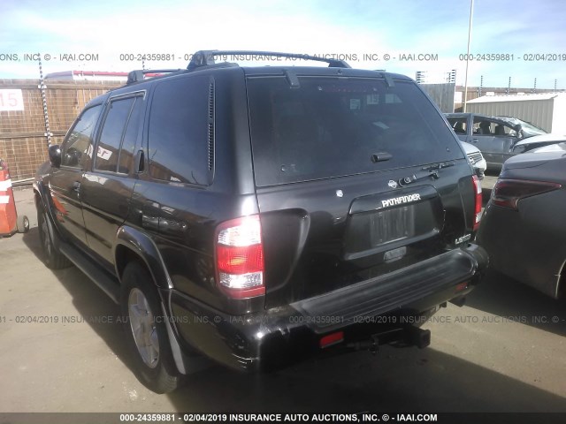 JN8DR09Y61W603425 - 2001 NISSAN PATHFINDER LE/SE/XE BLACK photo 3