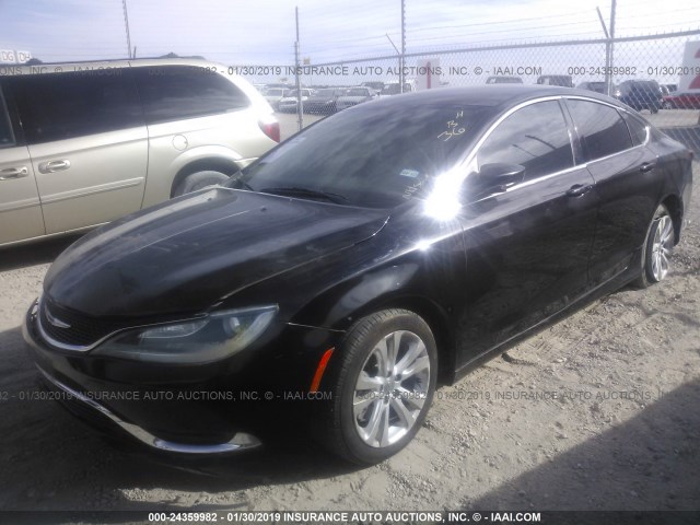 1C3CCCAB3FN594301 - 2015 CHRYSLER 200 LIMITED BLACK photo 2