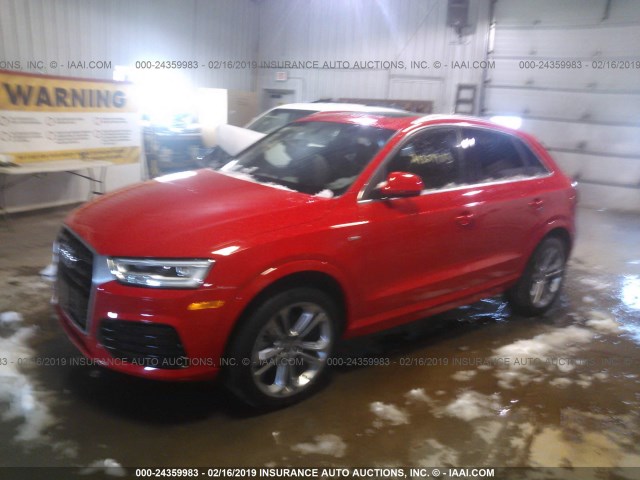 WA1JCCFS0JR021718 - 2018 AUDI Q3 PREMIUM PLUS RED photo 2