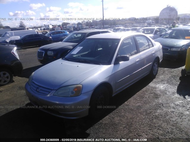 2HGES15552H531074 - 2002 HONDA CIVIC LX SILVER photo 2