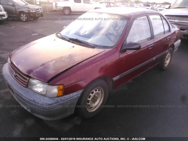 JT2EL43A7M0048764 - 1991 TOYOTA TERCEL DELUXE RED photo 2