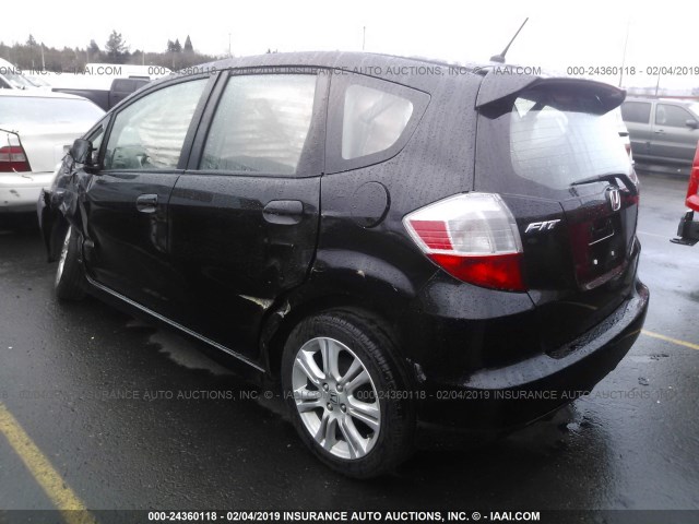 JHMGE8H41AS017335 - 2010 HONDA FIT SPORT BLACK photo 3