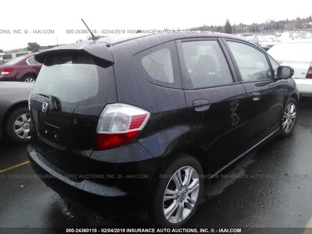 JHMGE8H41AS017335 - 2010 HONDA FIT SPORT BLACK photo 4