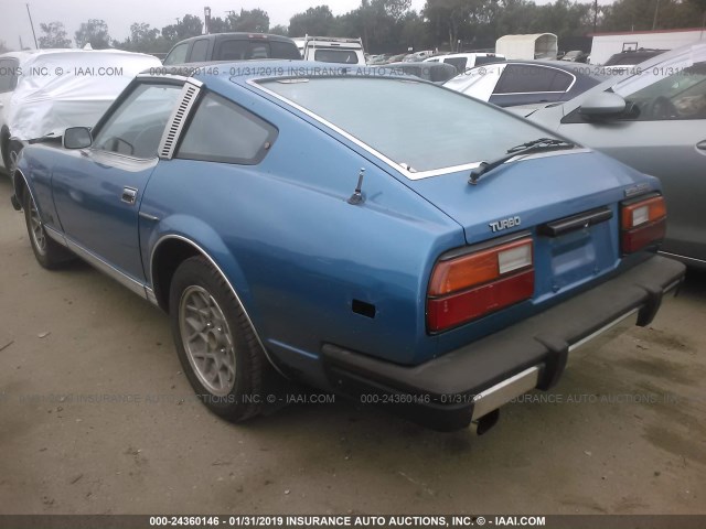 JN1CZ04S0BX606989 - 1981 DATSUN 280ZX BLUE photo 3