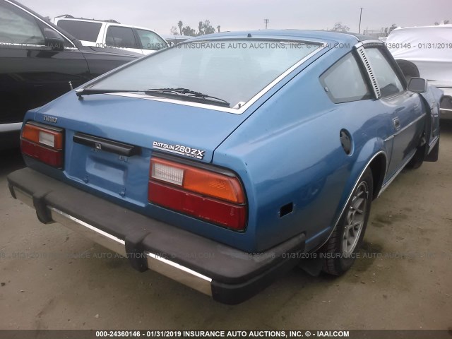 JN1CZ04S0BX606989 - 1981 DATSUN 280ZX BLUE photo 4