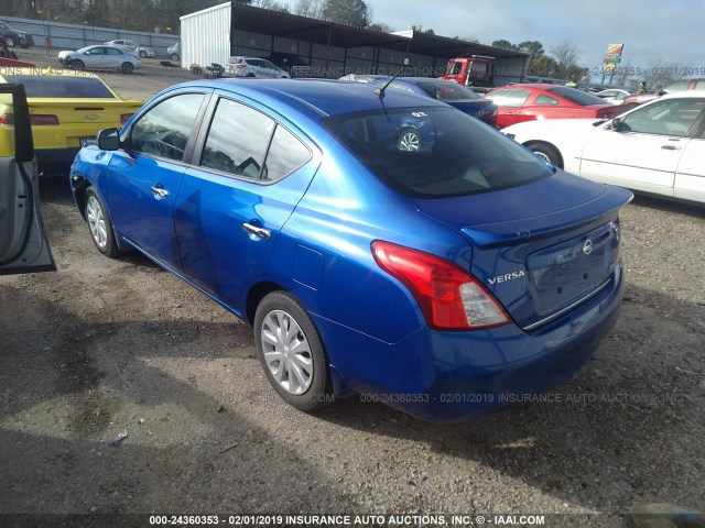 3N1CN7APXCL838307 - 2012 NISSAN VERSA S/SV/SL BLUE photo 3