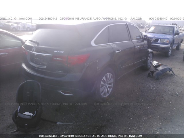 5FRYD4H40FB017833 - 2015 ACURA MDX TECHNOLOGY BLACK photo 4