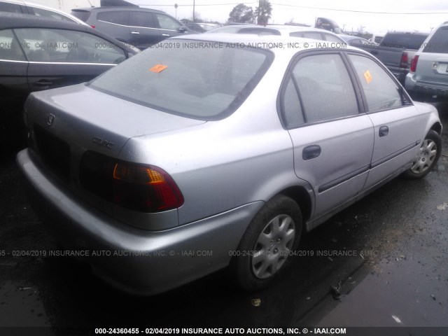 2HGEJ6625XH546265 - 1999 HONDA CIVIC DX SILVER photo 4